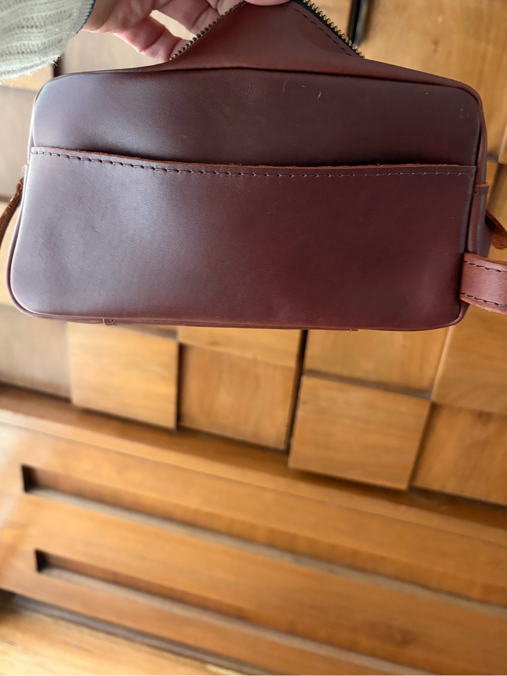 Portland Leather Travel Dopp Kit in Dark Brown - Picture 4 of 7